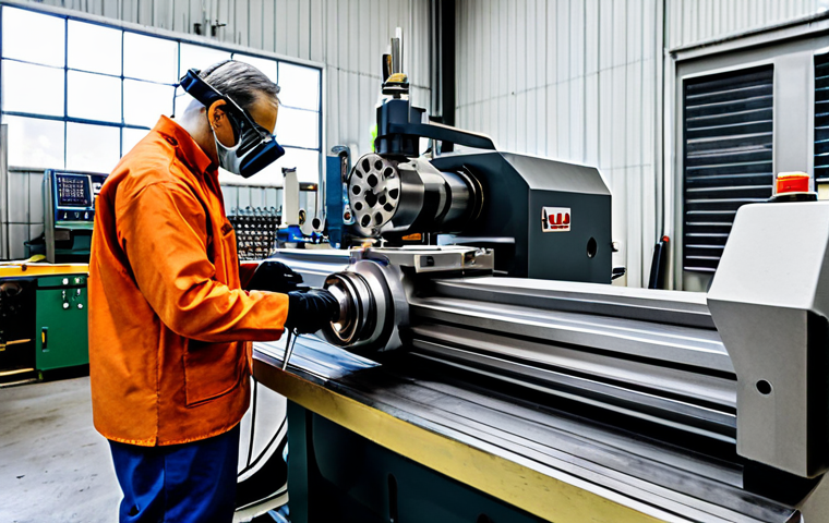 **
"A bright and organized machine shop featuring a CNC lathe, fully clothed technician wearing safety glasses and ear protection, machining a cylindrical steel part, appropriate attire, safe for work, perfect anatomy, natural proportions, professional setting, high quality, modest."
**