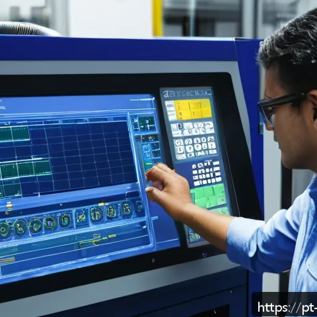 기계가공 실무에서 자주 쓰이는 팁 - A high-tech CNC machining workshop in Brazil, featuring a skilled technician carefully reviewing and...